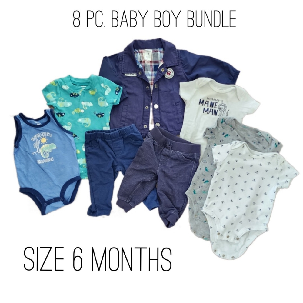 8 pc baby boy bundle size 6 months